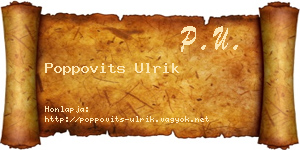 Poppovits Ulrik névjegykártya
